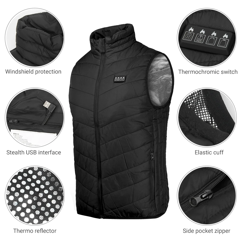 21 aree gilet riscaldato caccia sci giacca riscaldata uomo ciclismo giacca antigelo giacca riscaldata invernale alimentata tramite USB imbottita