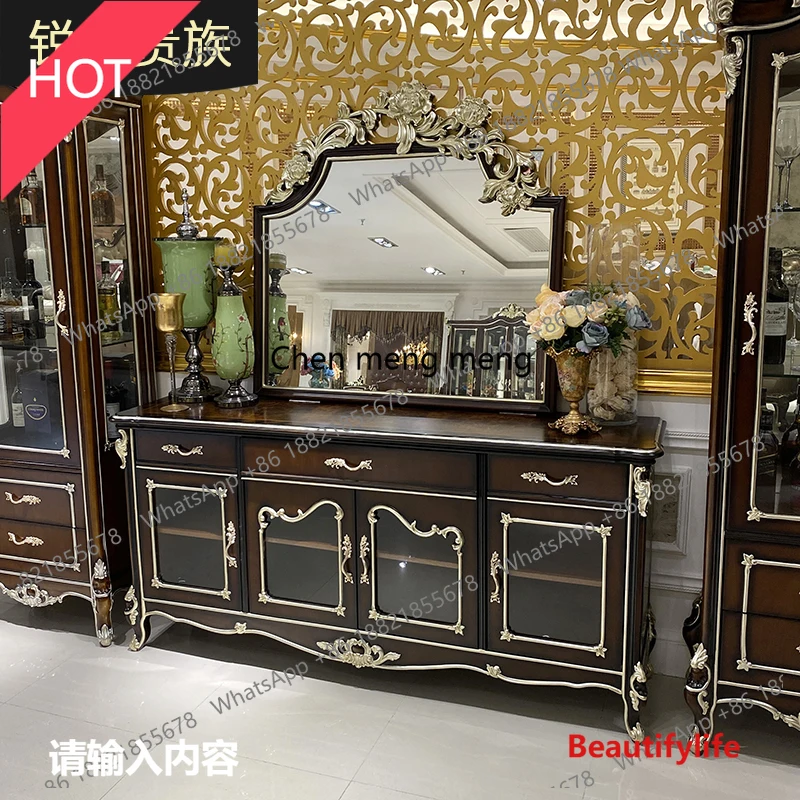 

M46 French solid wood sideboard European style court luxury living room pantry locker storage cabinet