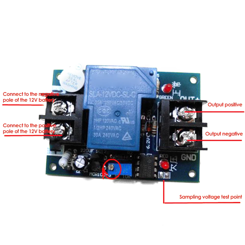 12V battery anti-over-discharge controller with delay anti-over-discharge protection board low-voltage/under-voltage protection