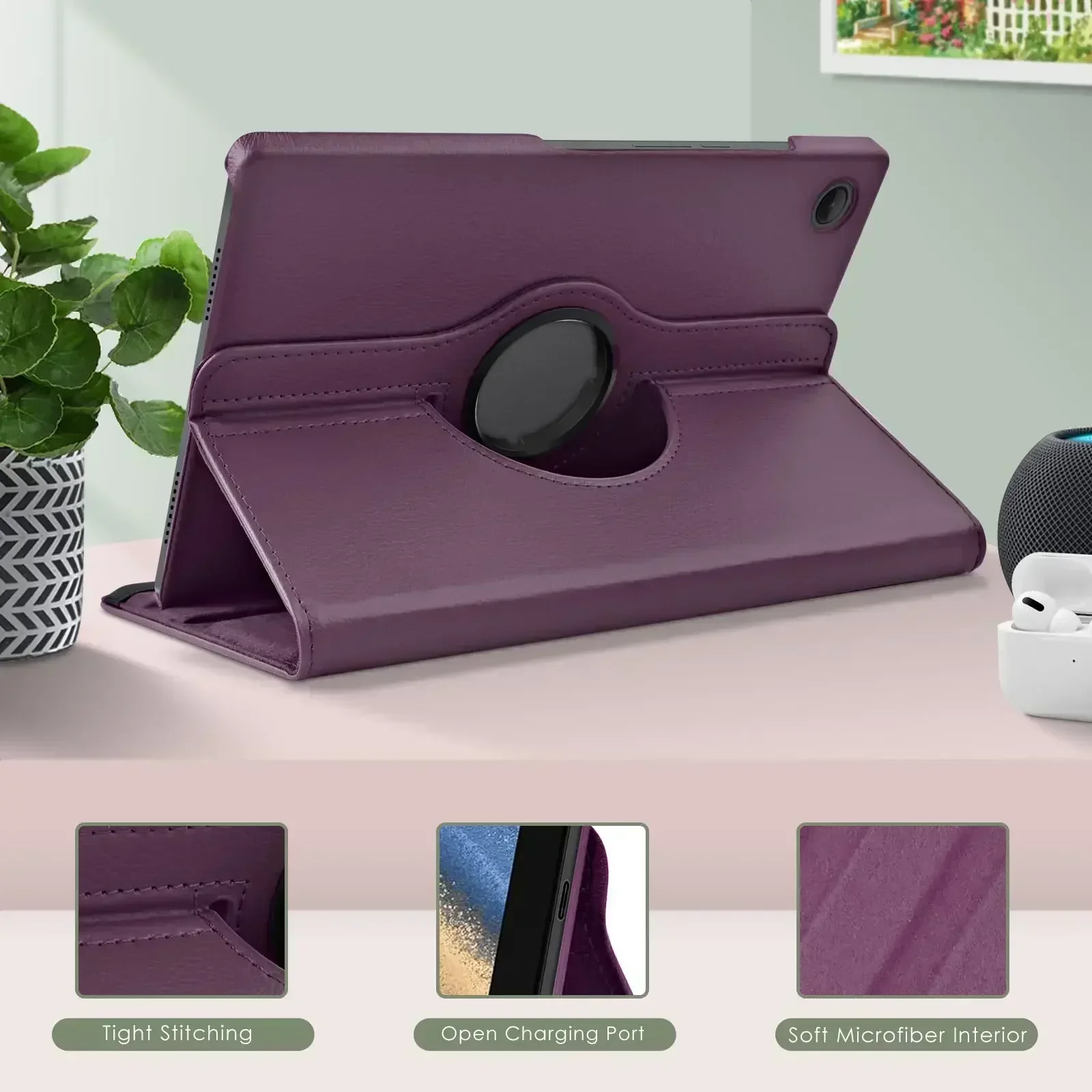 Sarung untuk Redmi Pad SE (2023) 11 inci kulit PU 360 penyangga putar dengan penutup fungsi tidur/bangun untuk Xiaomi Redmi Pad SE 2023