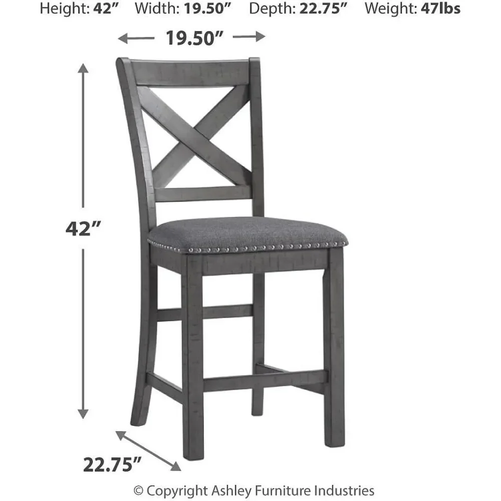 Set of 2 Bar Chair Myshanna Modern Farmhouse 25" Counter Height Upholstered Barstool Living Room Chairs for Kitchen Bar Stools