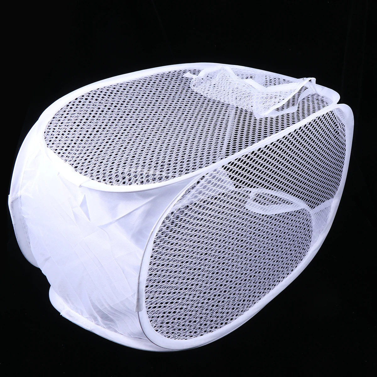 

2Pcs Folding Laundry Basket Portable Mesh Laundry Bag Foldable Storage Organizer for Home Clothes Towels White