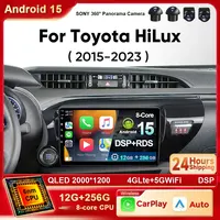Android 15 Radio del coche para Toyota Hilux LHD 2015 2016 2017 2018 2020 2021 2022 2023 reproductor de vídeo GPS unidad principal inalámbrica Carplay