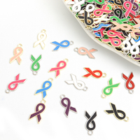 20pcs Colorful Ribbon Enamel Charms DIY Public Service Campaign Trinket Accessories Necklace Bracelet Earrings Dopamine Pendants