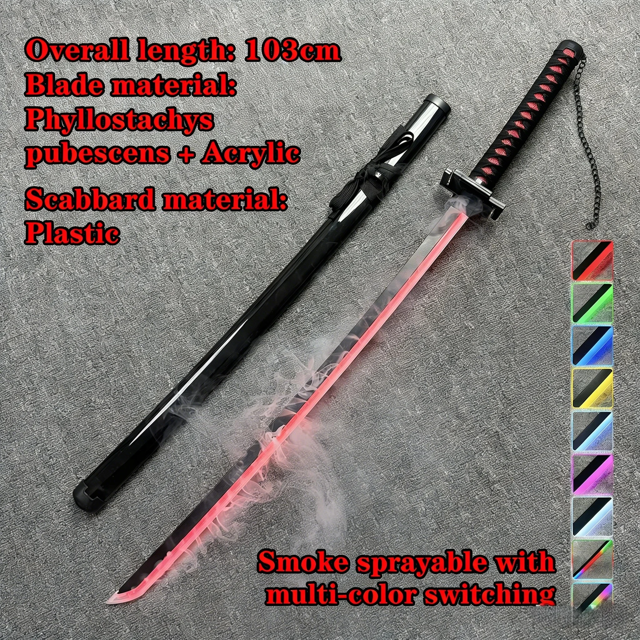 40 inch Vapor Rukia Katana Led Lightsabre Anime Glow Bleach Cosplay Ninja Mes Echte Japanse Katana Originele Samurai Zwaard Gift
