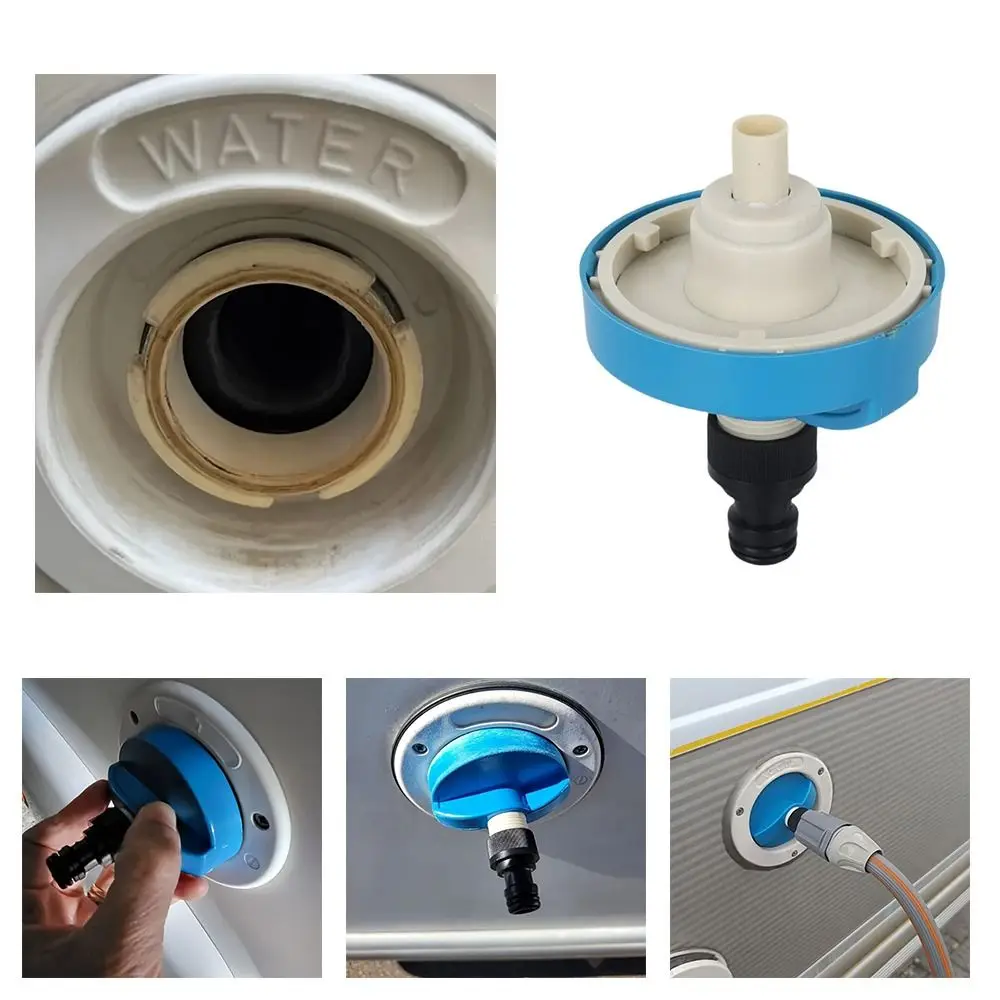 

Accessories Quick Connect Water Tank Inlet Plastic Blue Water Inlet Filler Cap Compact Filler Cap Quick Hose Connector Caravan