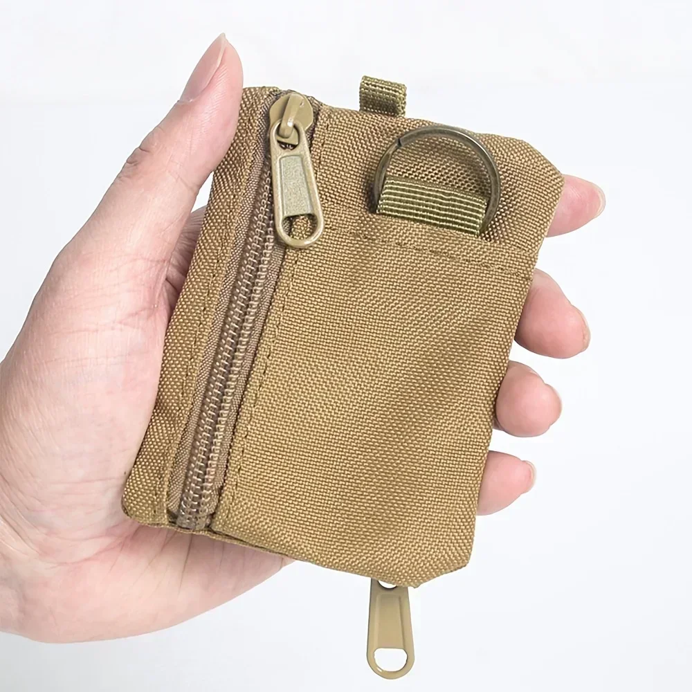 Mini-Geldbörse, Schlüsseletui, sportliche Aufbewahrungstasche aus Nylon mit Reißverschluss im lässigen Stil, Polyestermaterial, kleiner hängender Kartenhalter – Detail 6