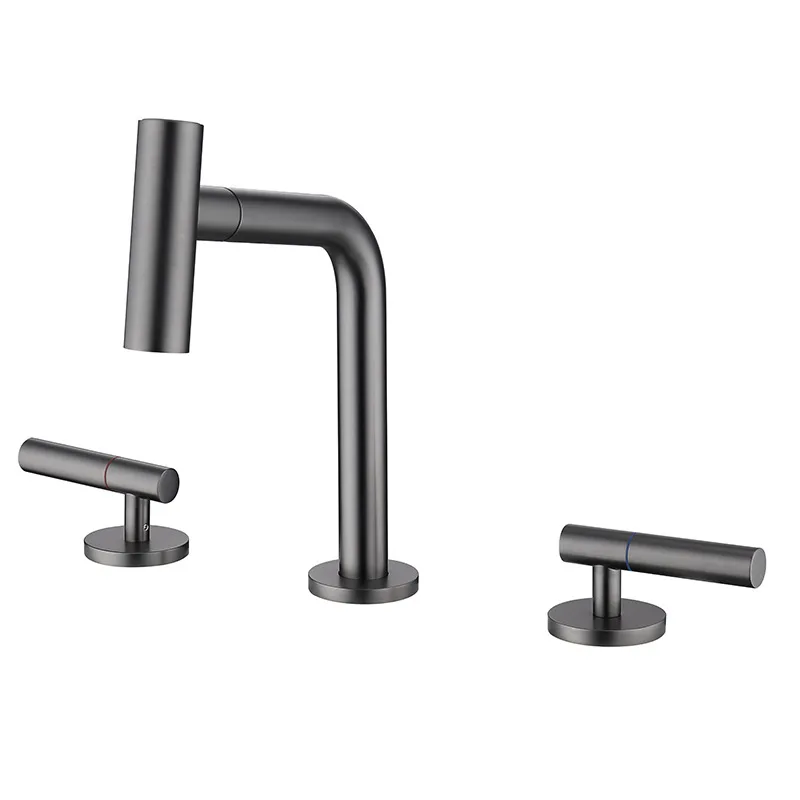 

All-copper split pull-out basin faucet bathroom cabinet hot and cold double control washbasin faucet FT2505