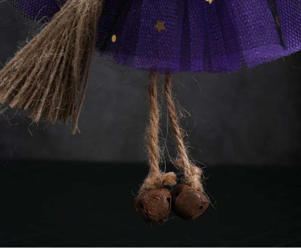 Halloween Decor Witch Doll Festival Desktop Ornaments Witch Doll Broom Creative Halloween Party Decorations for Home Scary Props