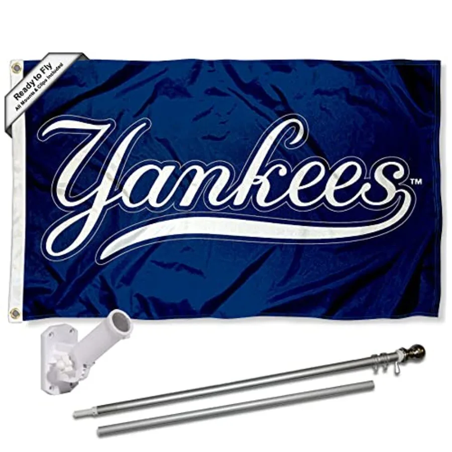 

NY Yankees Script Flag Pole and Bracket Set