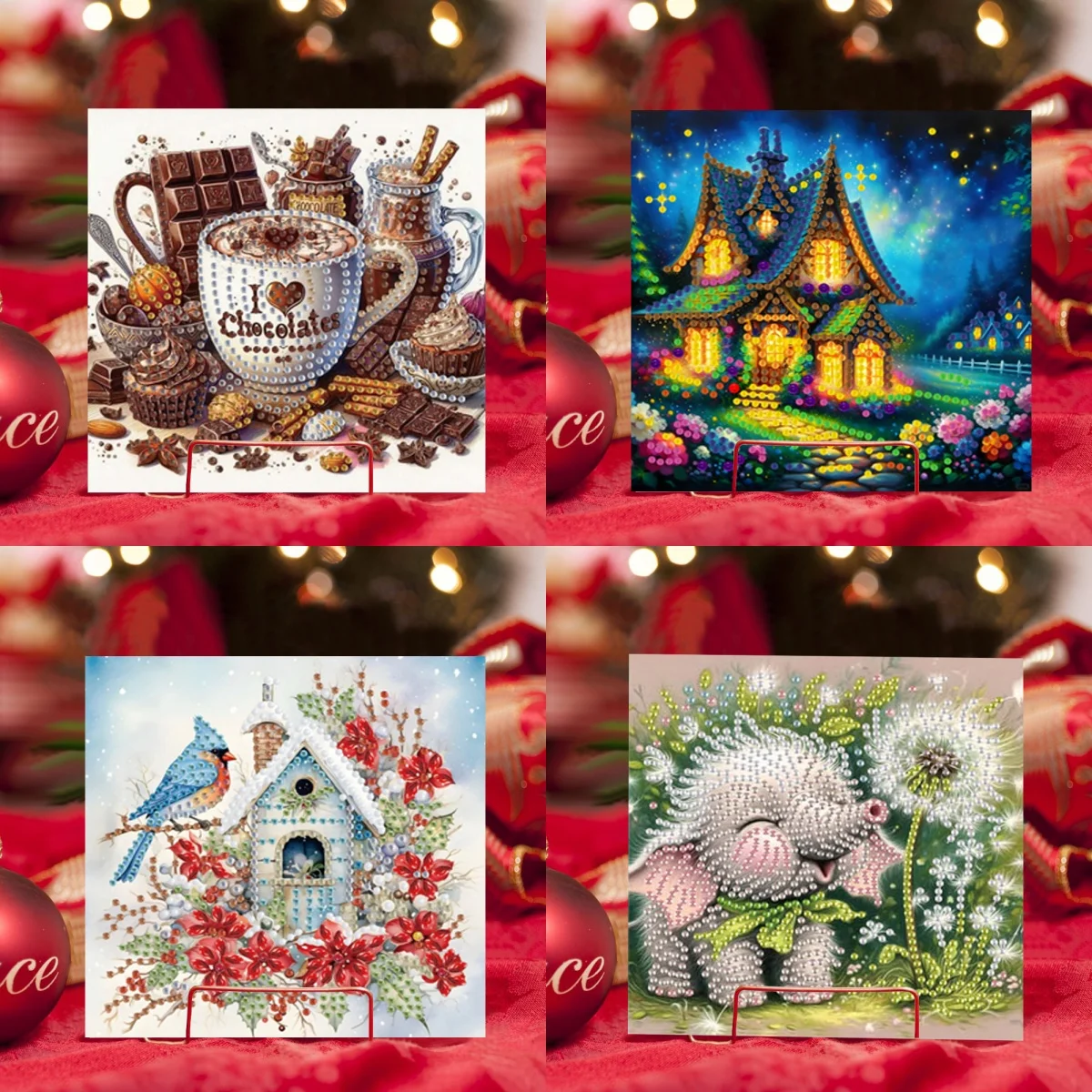 6 بطاقات تهنئة لمجموعة أدوات تهنئة منزلية/فيل/ماسية يمكنك صنعها بنفسك، تعبر حب وكتابة رومانسي لا تتحدث