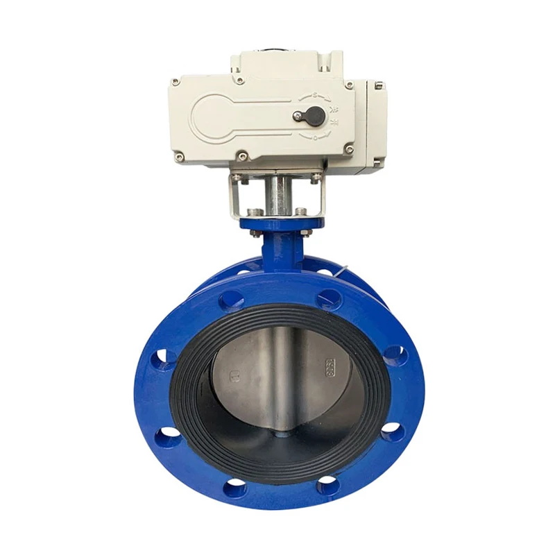 3 بوصة الكربون الصلب شفة كهربائية صمام فراشة DN40 ~ DN500 مع EPDM المطاط ختم لوحة Ss304 فراشة المياه الكهربائية