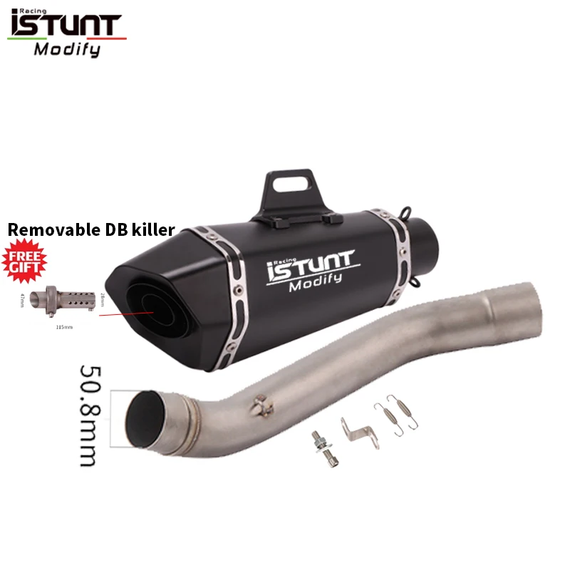 Voor Kawasaki Z750 2004-2008 Motorfiets Uitlaat Tips 51mm Uitlaat Slip Op Midden Link Pijp Met DB Killer roestvrij Staal Escape