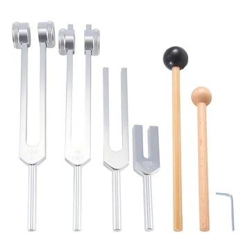 4-teiliges Stimmgabel-Set(128Hz, 136,1Hz, 528Hz, 4096Hz), zur Heilung von Chakra, Klang therapie und Stress abbau