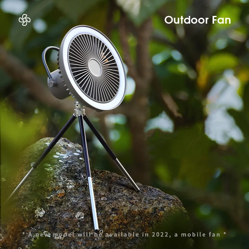 Portable Circulation Wireless Ceiling Electric Fan LED Lamp Tripod Outdoor Floor Camping Fan