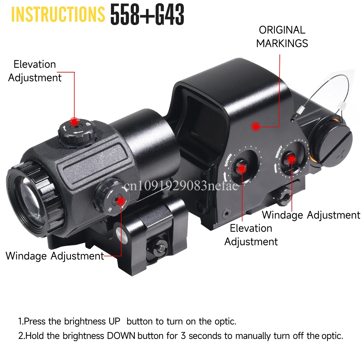 Mira holográfica EOTech 558 con magnificador 3X-5X Picatinny - imagen 5