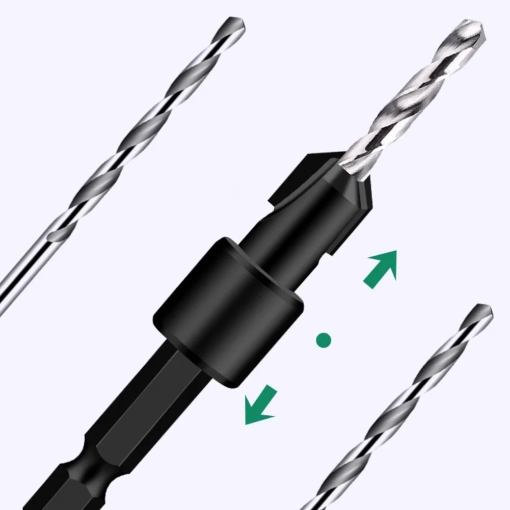 Countersink Drill Bit Limit Hole Opener Countersunk Drill Bit With Adjustable Depth Stop Low Friction For Accurate Woodworking