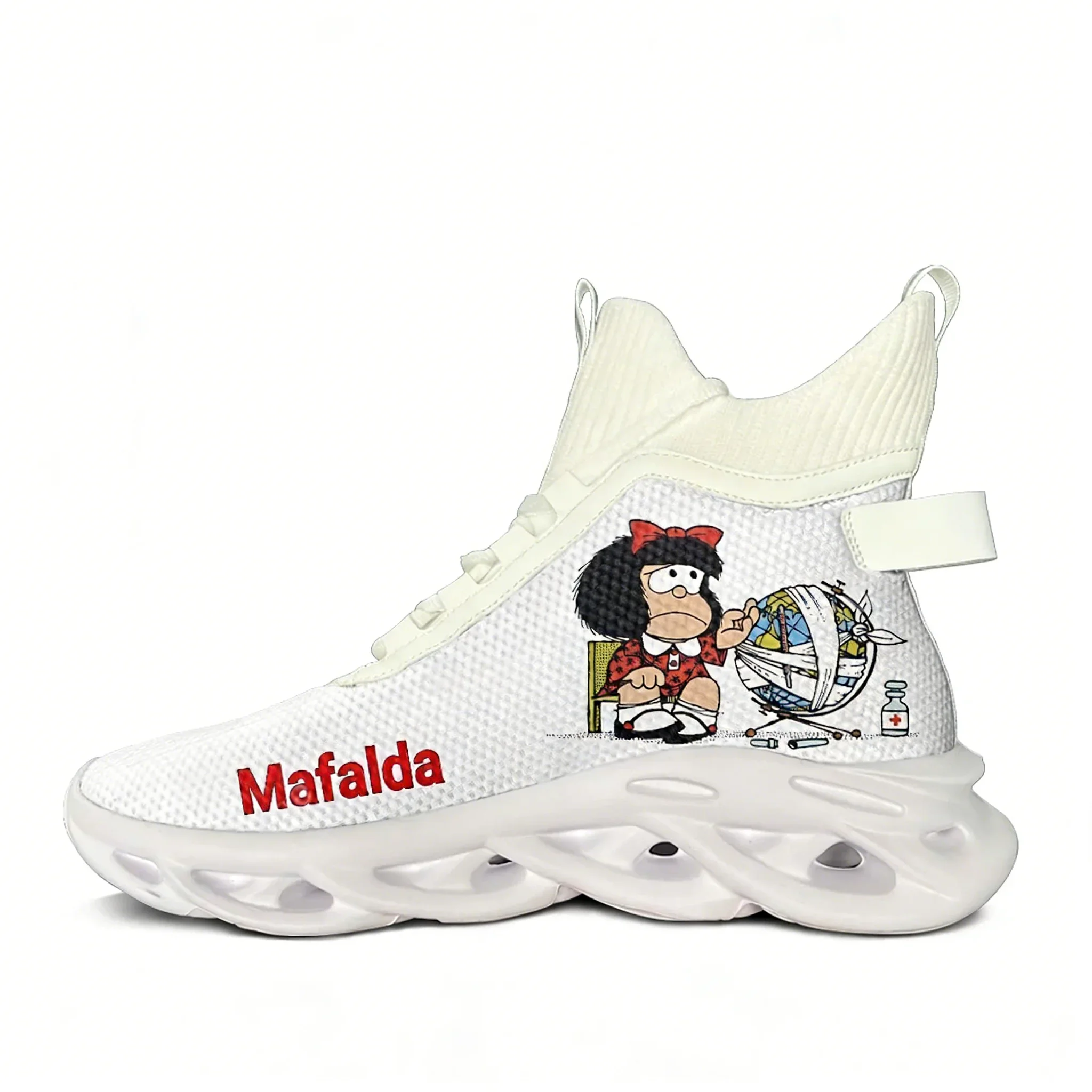 

Кроссовки Mafalda High Top Flats, мужские и женские спортивные кроссовки для бега, высококачественные кроссовки, сетчатая обувь на шнуровке, персонализированная обувь