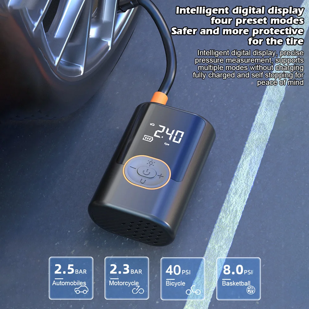 نافخة سيارة لاسلكية ، ضاغط هواء ، مضخة محمولة بليد ، USB للخارج للدراجة والدراجة النارية ، مضخة إطار W