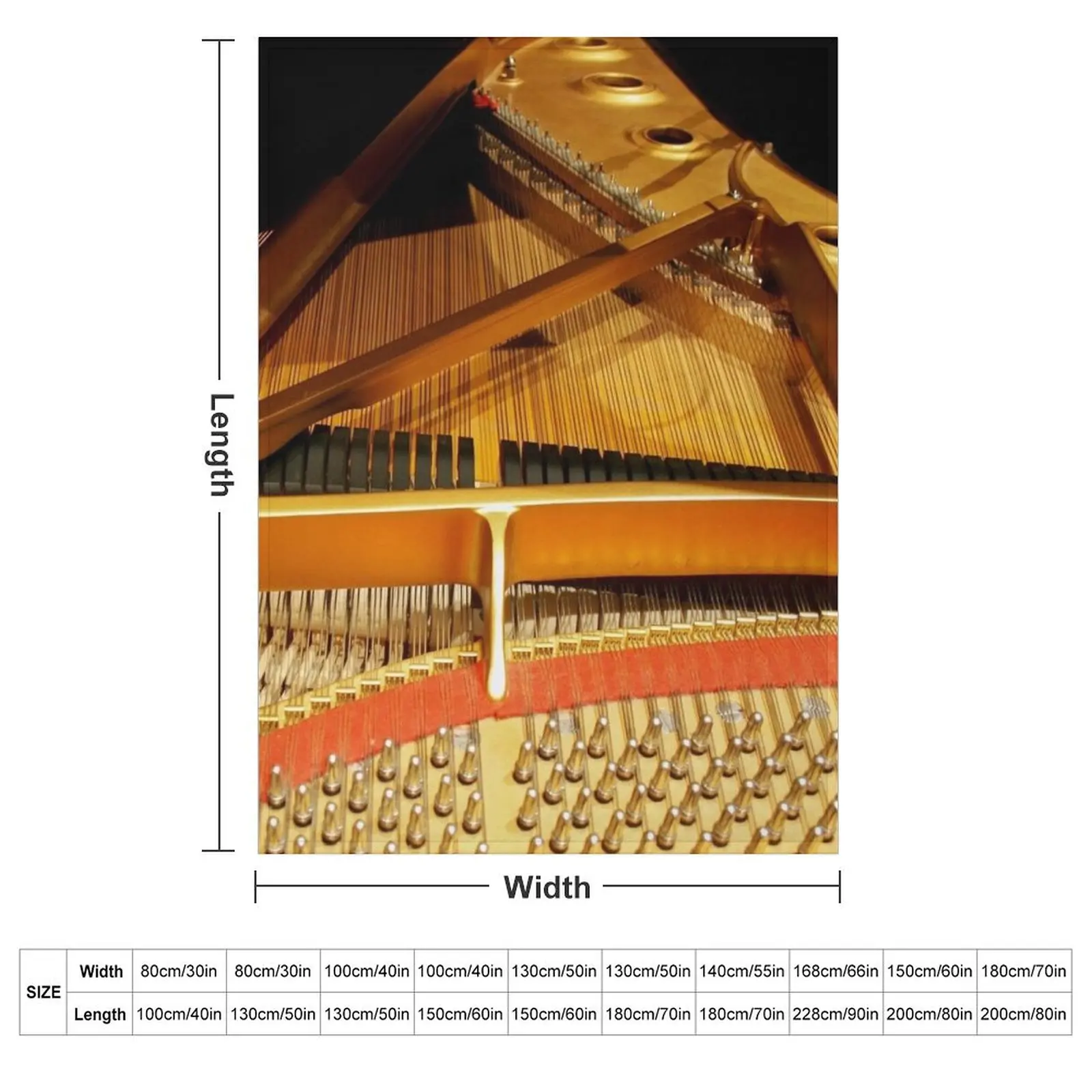 Inside a Steinway Concert Grand Piano Throw Blanket Soft Plush Plaid Soft Beds cosplay anime Picnic Warm Thins Blankets