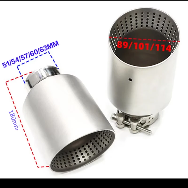 1 PC Exhaust Muffler Tip For VW MK7 Golf 7 Golf R GTI  Matte Stainless Steel Exhaust Tip 51mm 54mm 57mm 60mm 63mm Muffler Nozzle