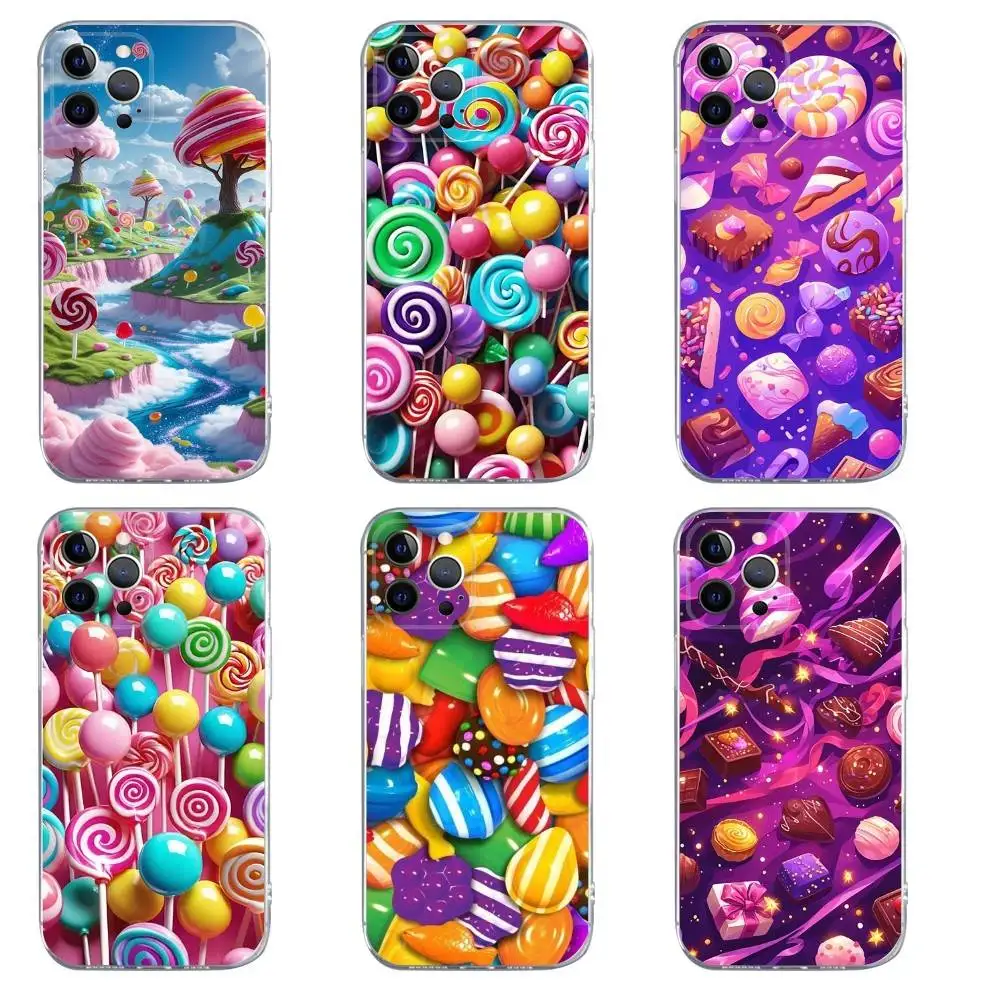 

Candy World Phone Case For iPhone 16,15,14,13,12,11,Pro,Max,Xs,Xr,X,7,8,Plus,Mini Silicone Clear Cover
