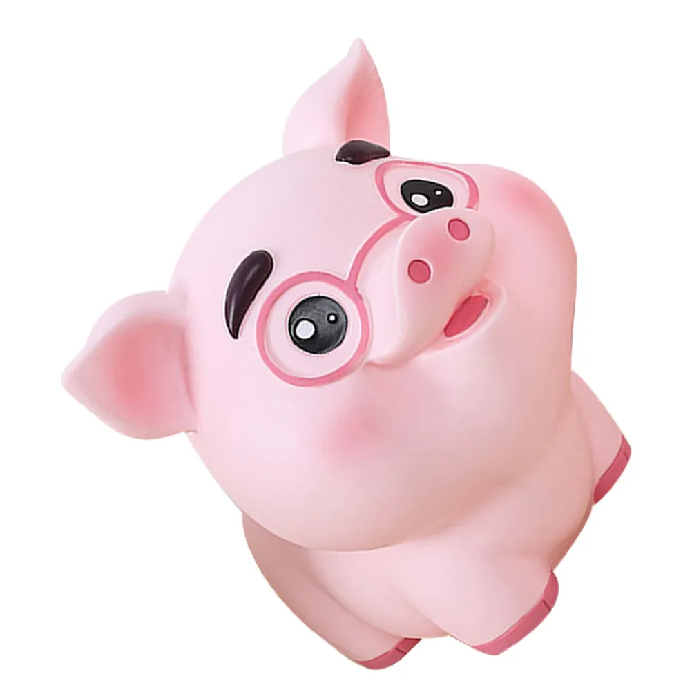 Pig Molding Vinyl Piggy Bank Decorative Saving Pot for Bedroom Living Room Compact Coin Bank Pig Shaped Money Pot
