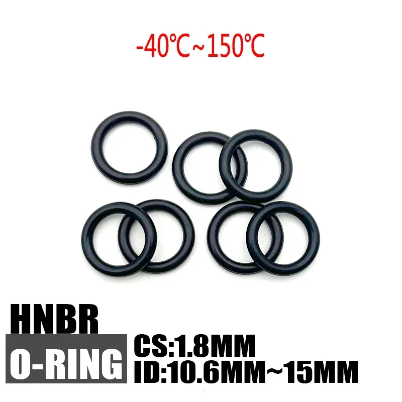 Hydrogenated Nitrile O Ring Gaskets CS 1.8mm ID 10.6~15mm Automobile NBR Rubber Round O Type Corrosion Oil Resistant Seal Washer