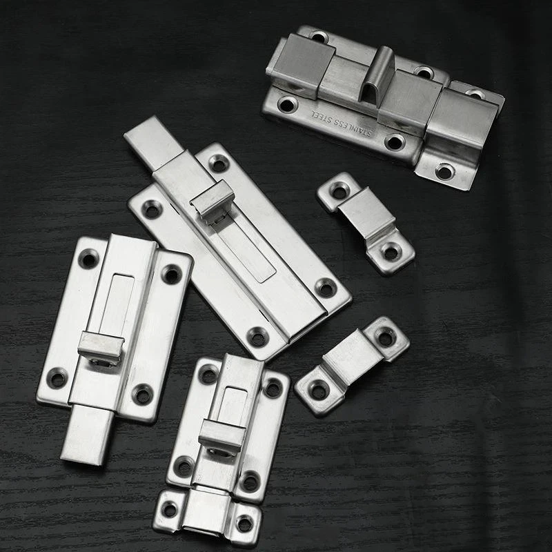 Self-Elastic Latch Security Bolt Latch Anti-theft Spring Latches Stainless Steel Cabinet Hinges Furniture Supplies Hardware