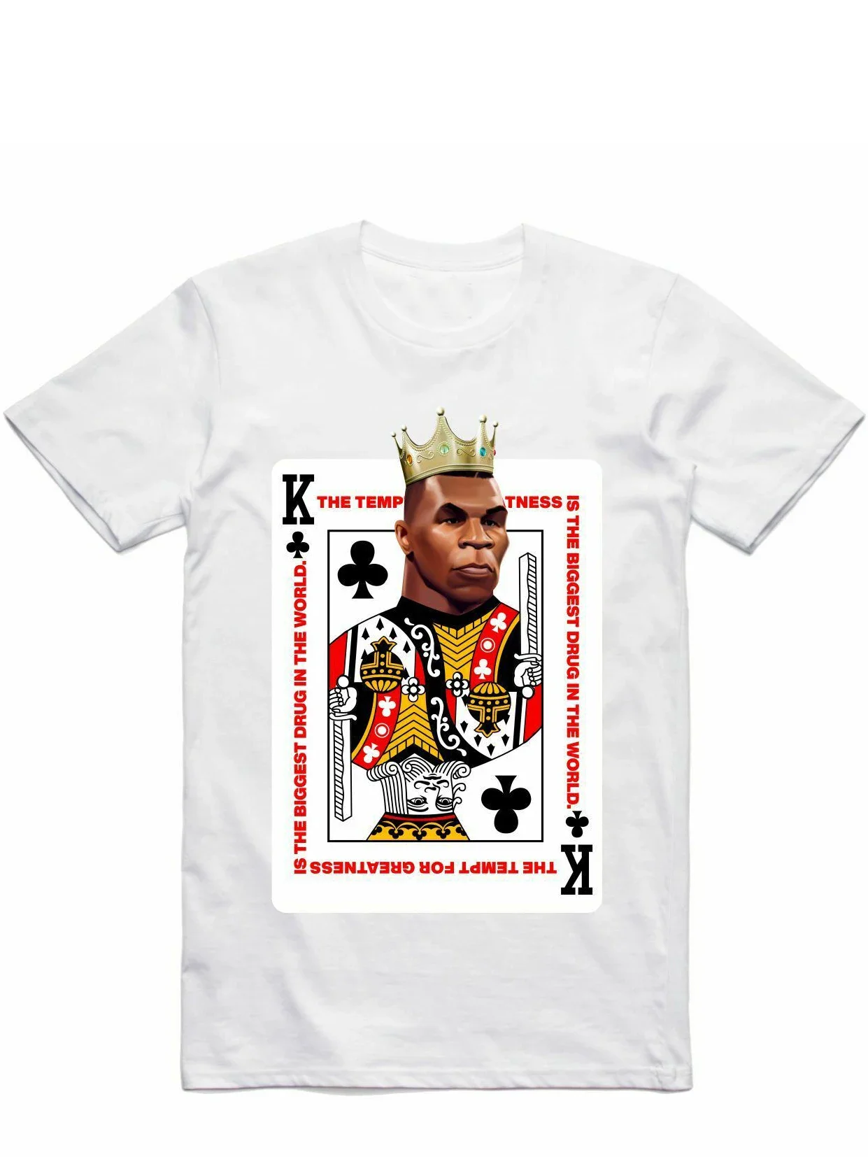 King of Clubs Funny Mike Tyson Poker Card T-Shirt. Premium Cotton Short Sleeve O-Neck Mens T Shirt New S-3XL