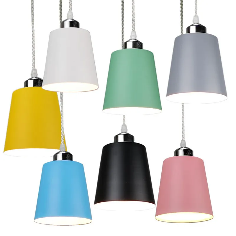 

Nordic Pendant Lamp Modern Creative Pendant Light For Bedroom Lighting Macaron lampshade E27 LED Bulb Living Room Pendant Lamps