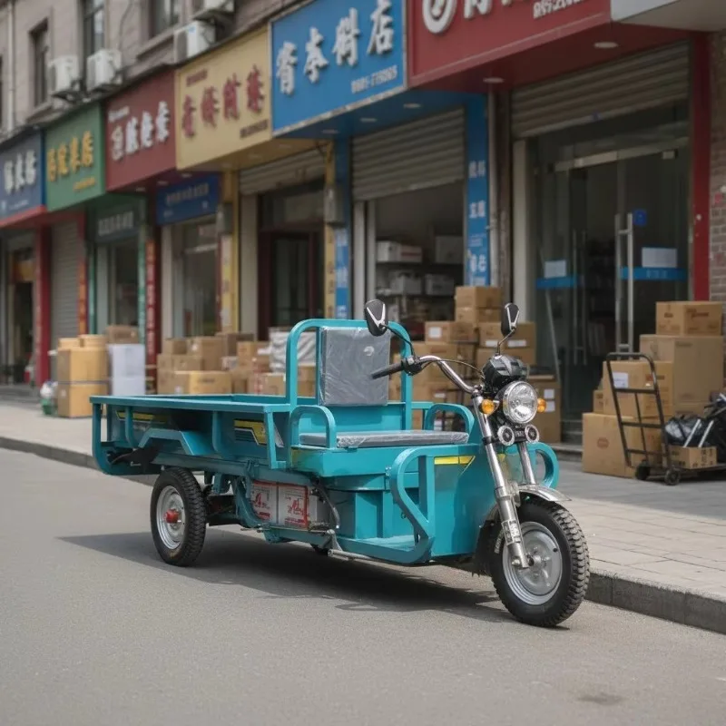 Large Capacity Battery Electric Three Wheeler Long Mileage Electric Tricycle Big Cargo Box Farm Harvest Freight Short Distance