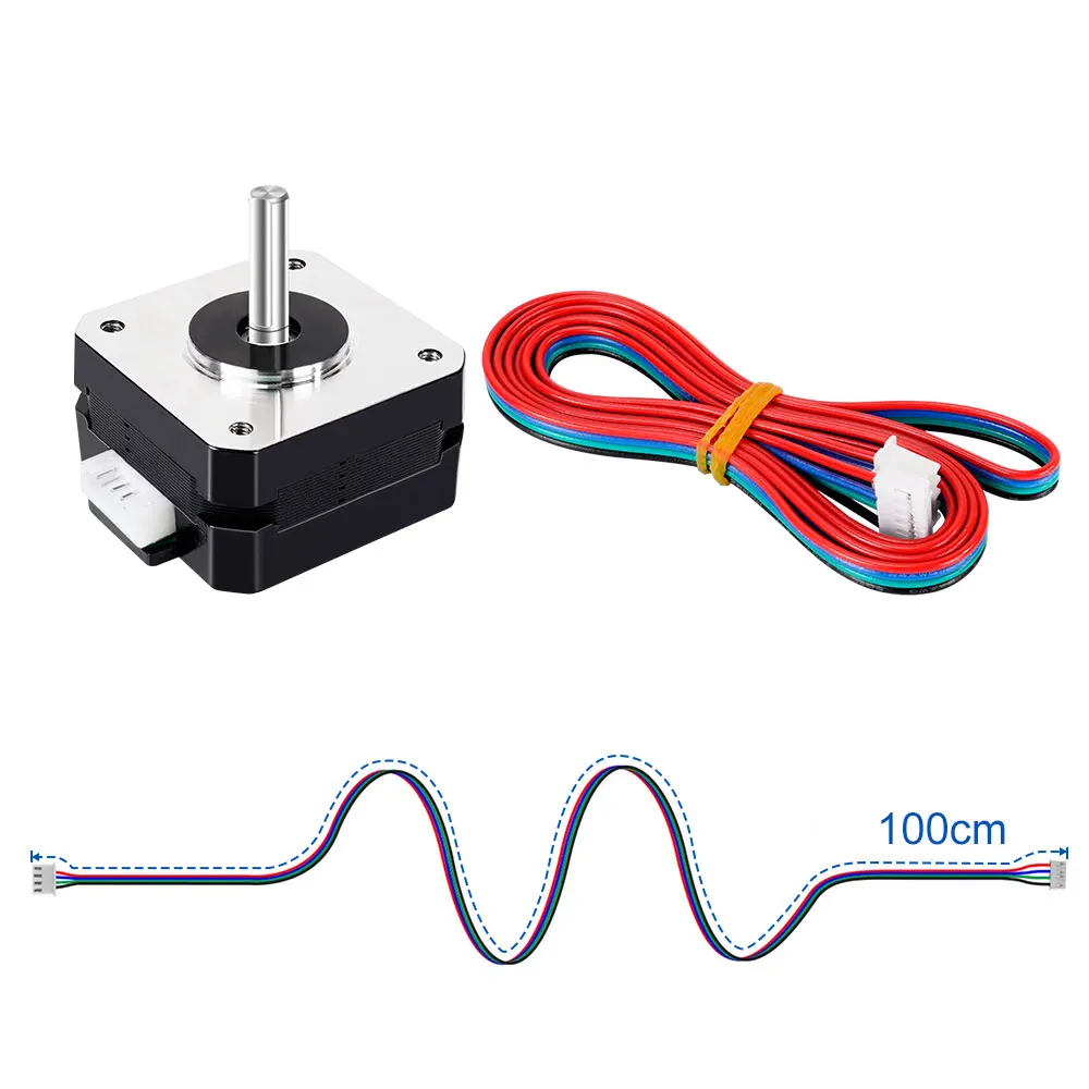 RAMPS-Nema 17 42 Motor de Passo, 12V, 4-Lead, 42 Motor, 1000mmXH2.54 Cabo para Extrusora CNC, Impressora 3D, 47mm