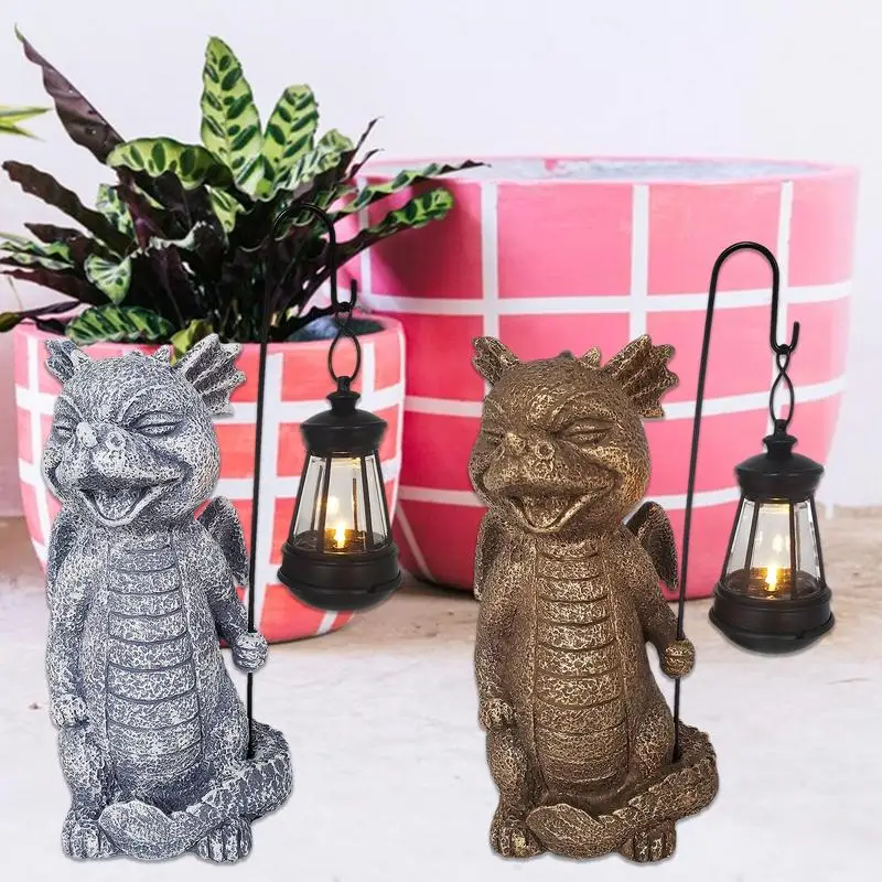 

Solar Light Garden Statue Resin Outdoor Dinosaur Shape Sculpture with Solar Lights Garden Patio Decoration Yard Outdoor Ornament