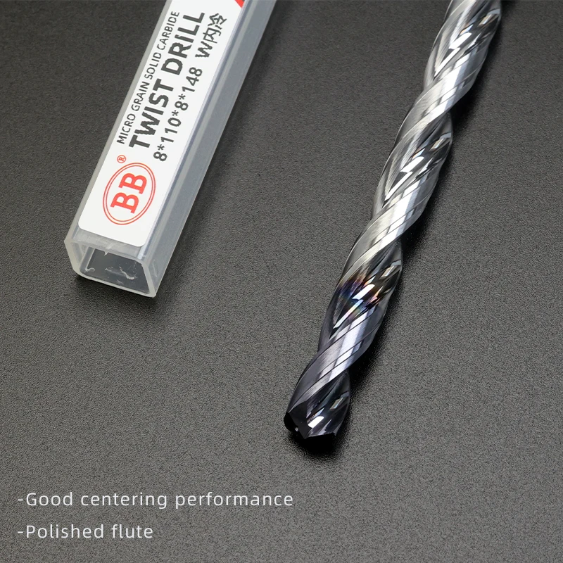 BB 12xD Carbide Drill CNC Long Deep Hole Machining Internal Coolant Coated Steel Tool 3mm~16mm