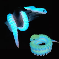 30/80cm 3D Printed Luminous Snake Movable Joint Simulation Snake Action Figures Home Office Desktop Ornament Birthday Gifts