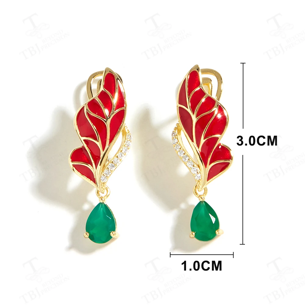 Gorgerous anting-anting Juntai perak desain mewah batu akik hijau alami perhiasan mewah untuk wanita pernikahan, hari jadi & hadiah pesta