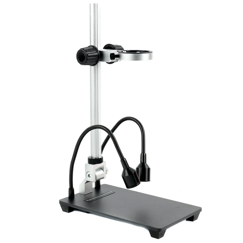

40mm Compact Desktop Mount Microscope Monocular Camera Lens Stand Holder wit LED Side Light Spot Lamp For PCB Jewelry Inspection