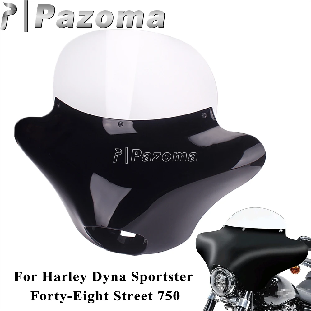 Motorcycle Mask Batwing Outer Fairing Cowl Windscreen Bracket For Harley Dyna Sportster XL Forty-Eight XL1200X Street 750 XG750