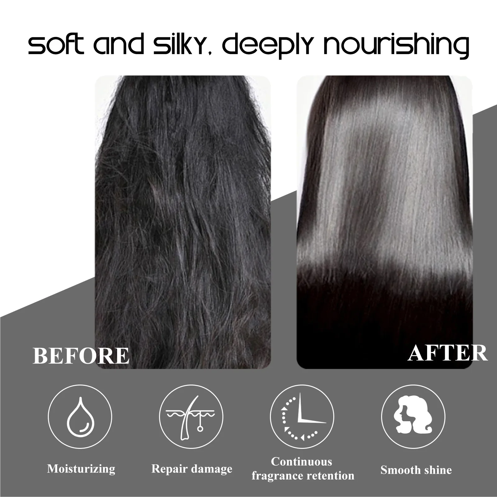 Collagen Hair Mask Repair Damage Dry Frizz Hair Keratin Treatment Soft Smoothing Moisturizing Curly Hair Care