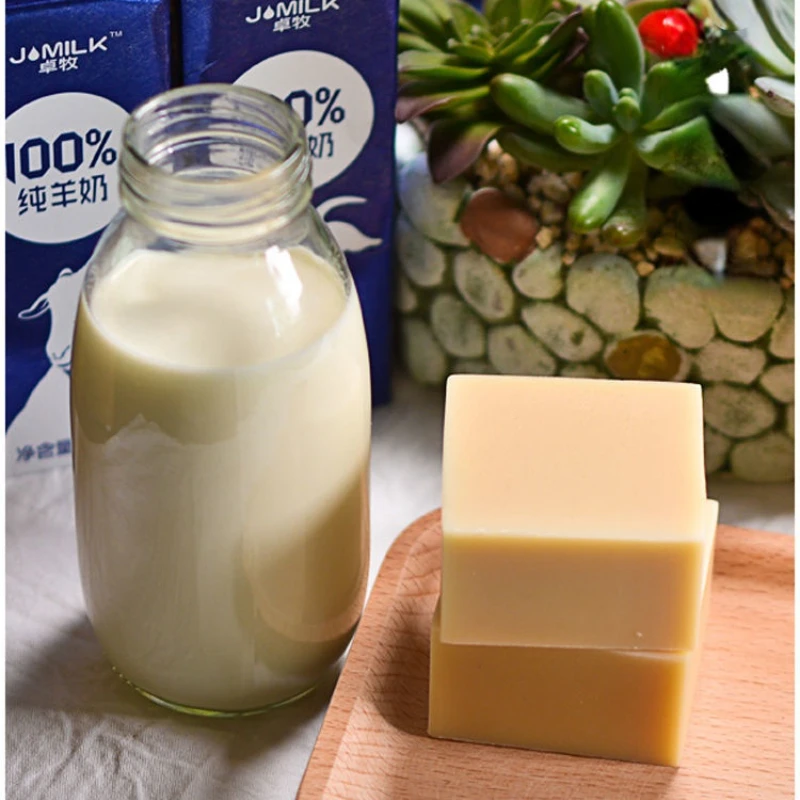 Savon au lait de chèvre 100% naturel fait à la main, nettoyage doux, rajeunissement de la peau, pores fins, pur, doux