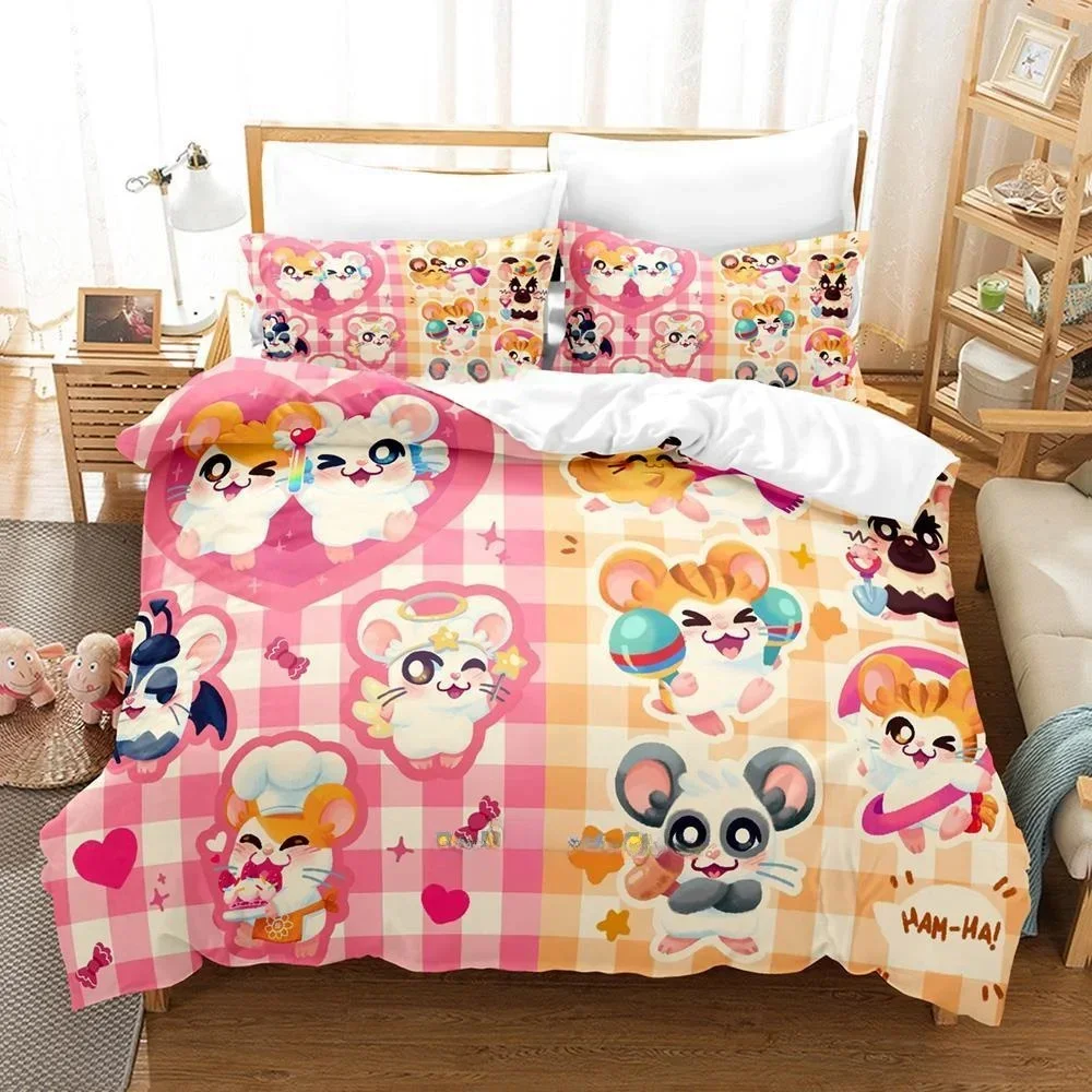

New Hamtaro Bedding Set Single Twin Full Queen King Size Bed Set Adult Kid Bedroom Duvet cover Sets 3D Print Anime Bed Sheet set