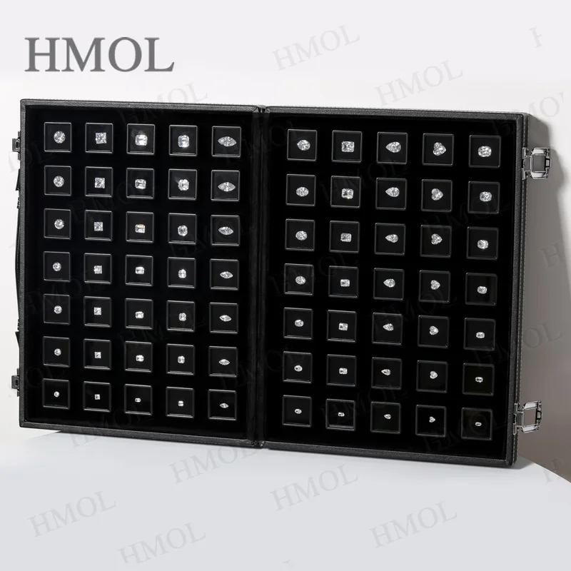 Free Logo Diamond Measuring Tool Jewelry Ring Sizer Leather Master Set 10 Shapes Sizes Cubic Zirconia  for Jewelry Inspection