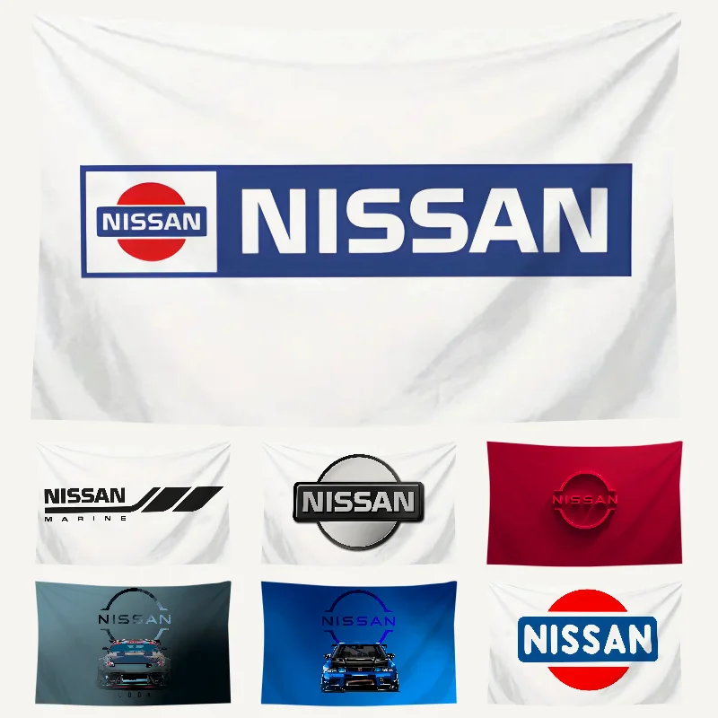 1PC N-Nissans Racing Car Flag Workshop Flags Room Decor Flag  Outdoor Decorations  Flags for Rooms Four Hole Flag