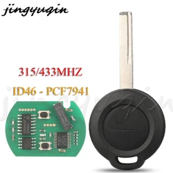 JYQ 2Buttons Remote Smart Car Key 315/433MHz ID46 PCF7941 For Mitsubishi Colt 2002-2012 Cabriolet 2006-2008 HU56 Blade