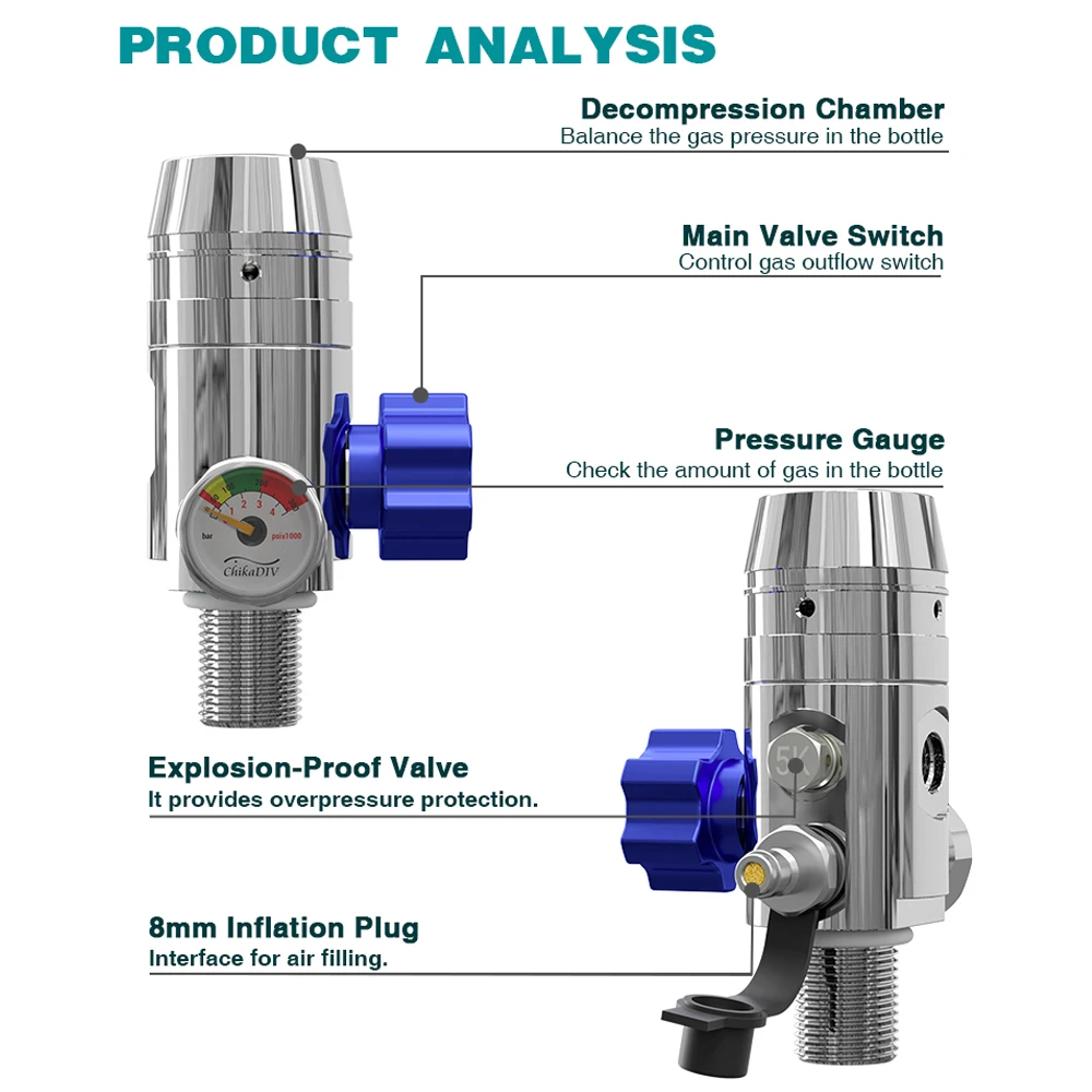 TUDIVING-Diving Cylinder Breathing Valve, Underwater Diving Respirator, Mouth Bite, Scuba Diving Equipment