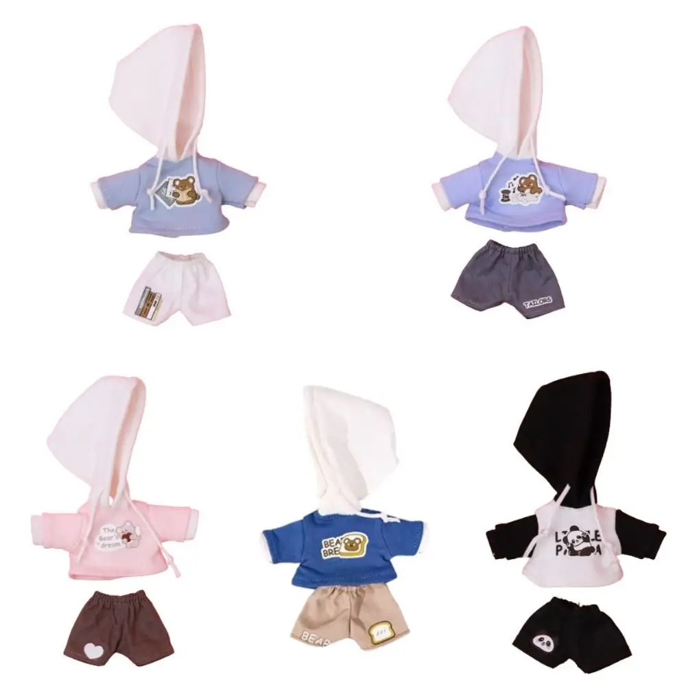 

Sweatshirt OB11 Doll Hoodie Set Casual Wear Handmade Doll Sweatshirt Set Bear Pattern Dress Up Hippop Shorts Set Bjd 1/12
