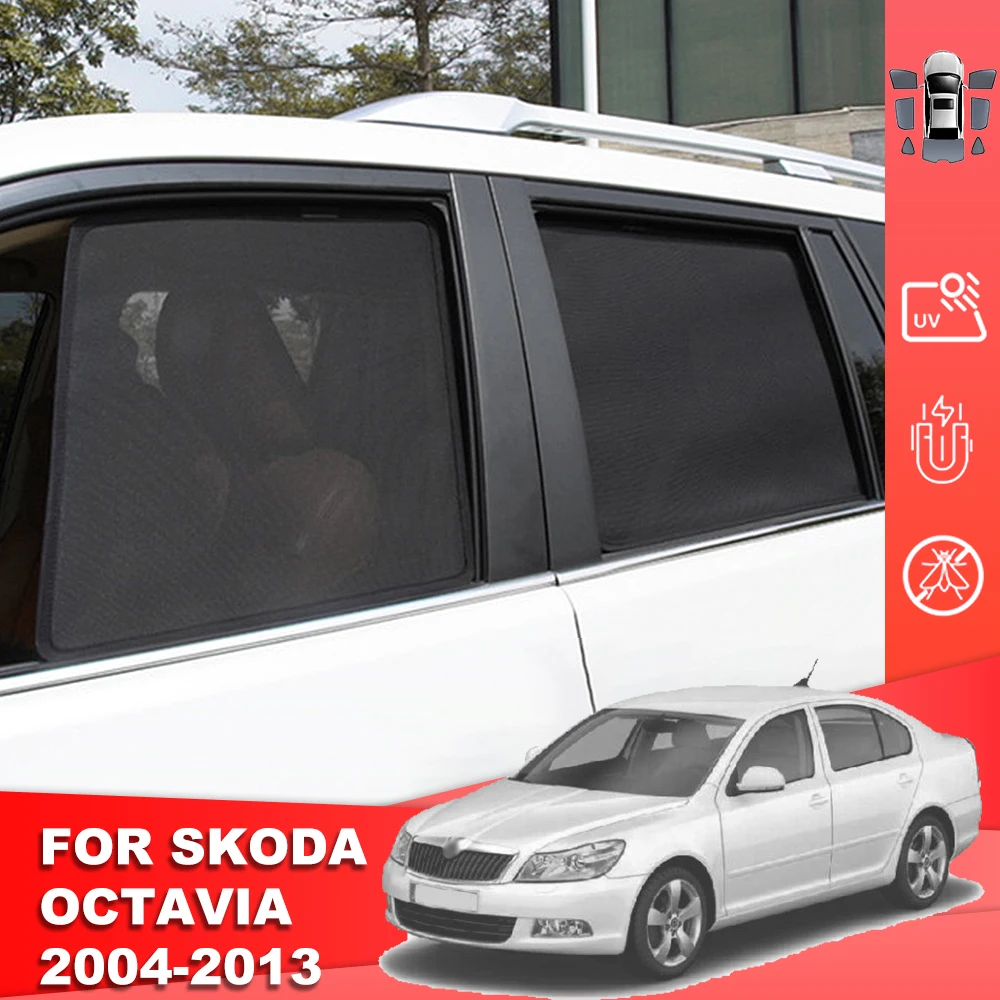 For Skoda Octavia 1Z Liftback 2004-2013 Magnetic Car Sunshade Shield Front Windshield Curtain Rear Side Baby Window Sun Shade