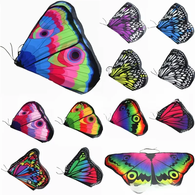 

Girls Butterfly Wings Shawl Cape Scarf Fabric Dance Wing Dress Up Costume Accessary Children Satge Pros Halloween Claok Cheap
