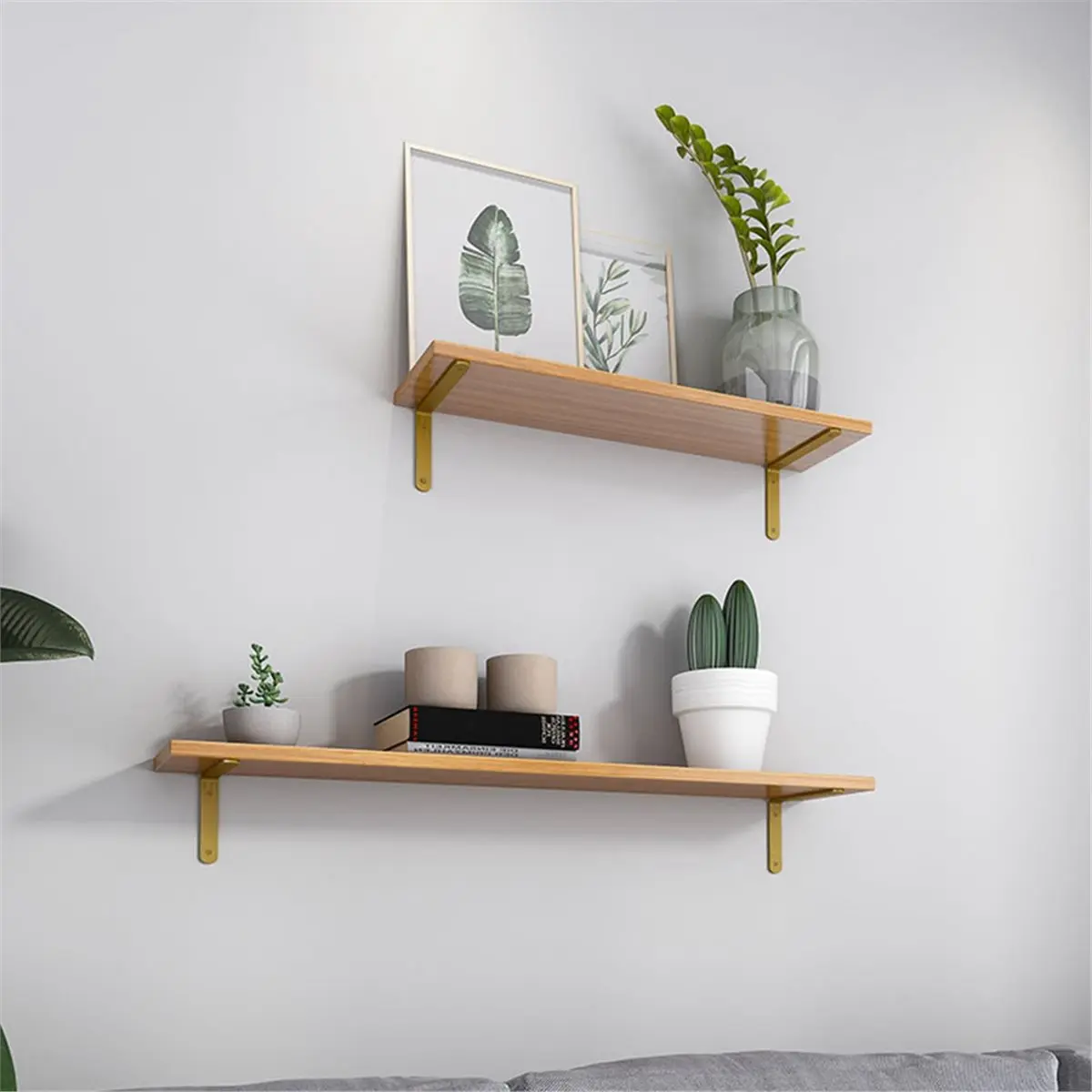 

*X07A 2pcs Multi-Size Rustic Board Wall Shelf Bracket Heavy Duty Angle Shelf Mounting Bracket Storage Holder Home Decor